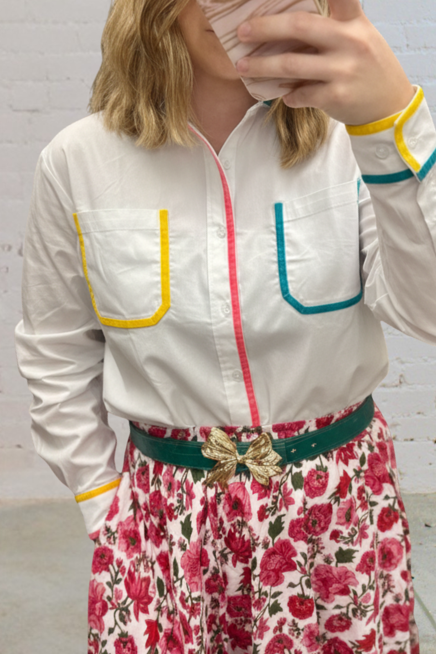 Colorline Velvet Button-Up