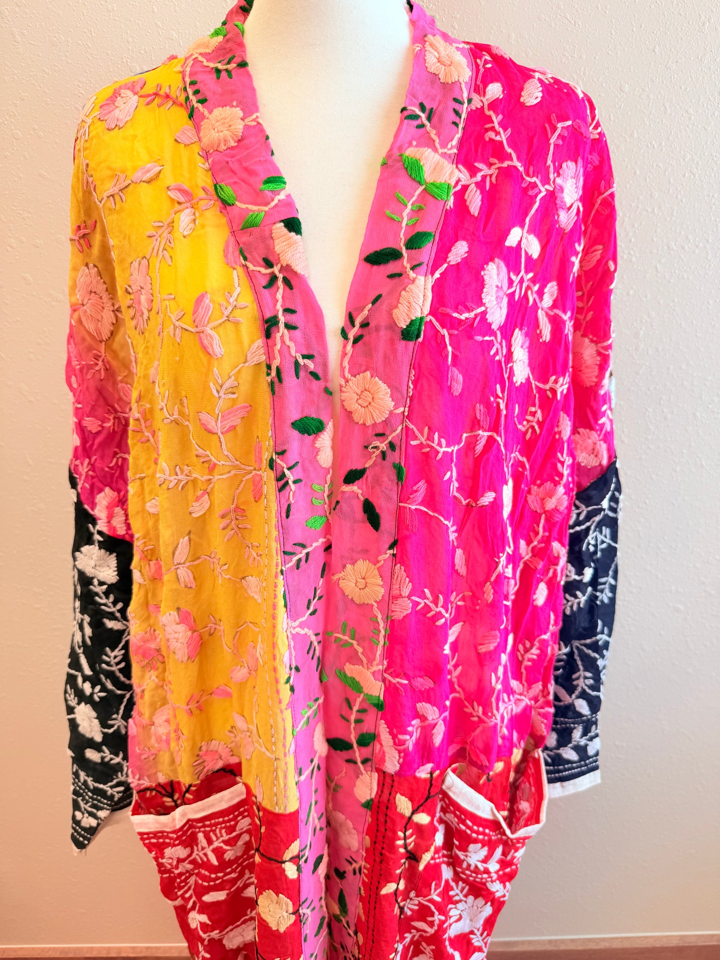 Neon Boot Patchwork Kimono