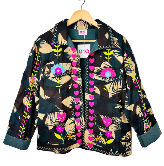 Camo Heart Embroidery Jacket