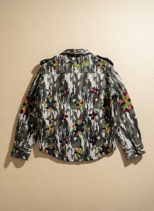 Sand Chic Embroidered Field Shacket