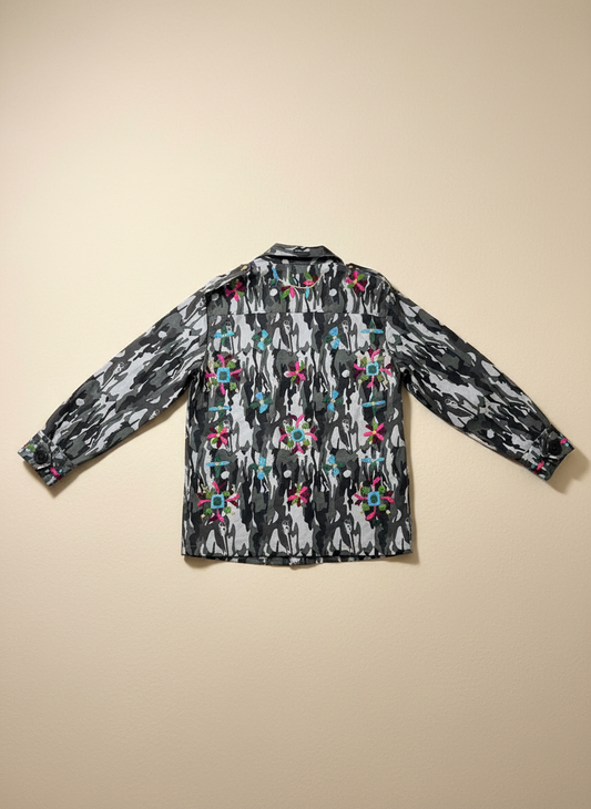 Bone Chic Embroidered Field Shacket