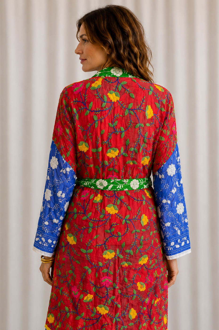 Neon Green Patchwork Kimono
