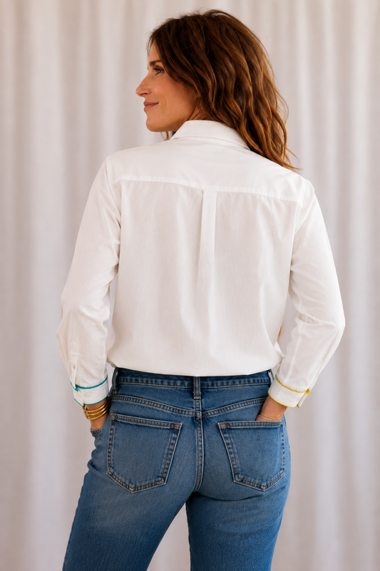 Colorline Velvet Button-Up