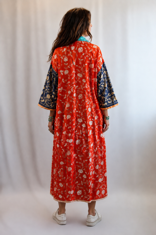 Dreamy Turquoise Patchwork Kimono