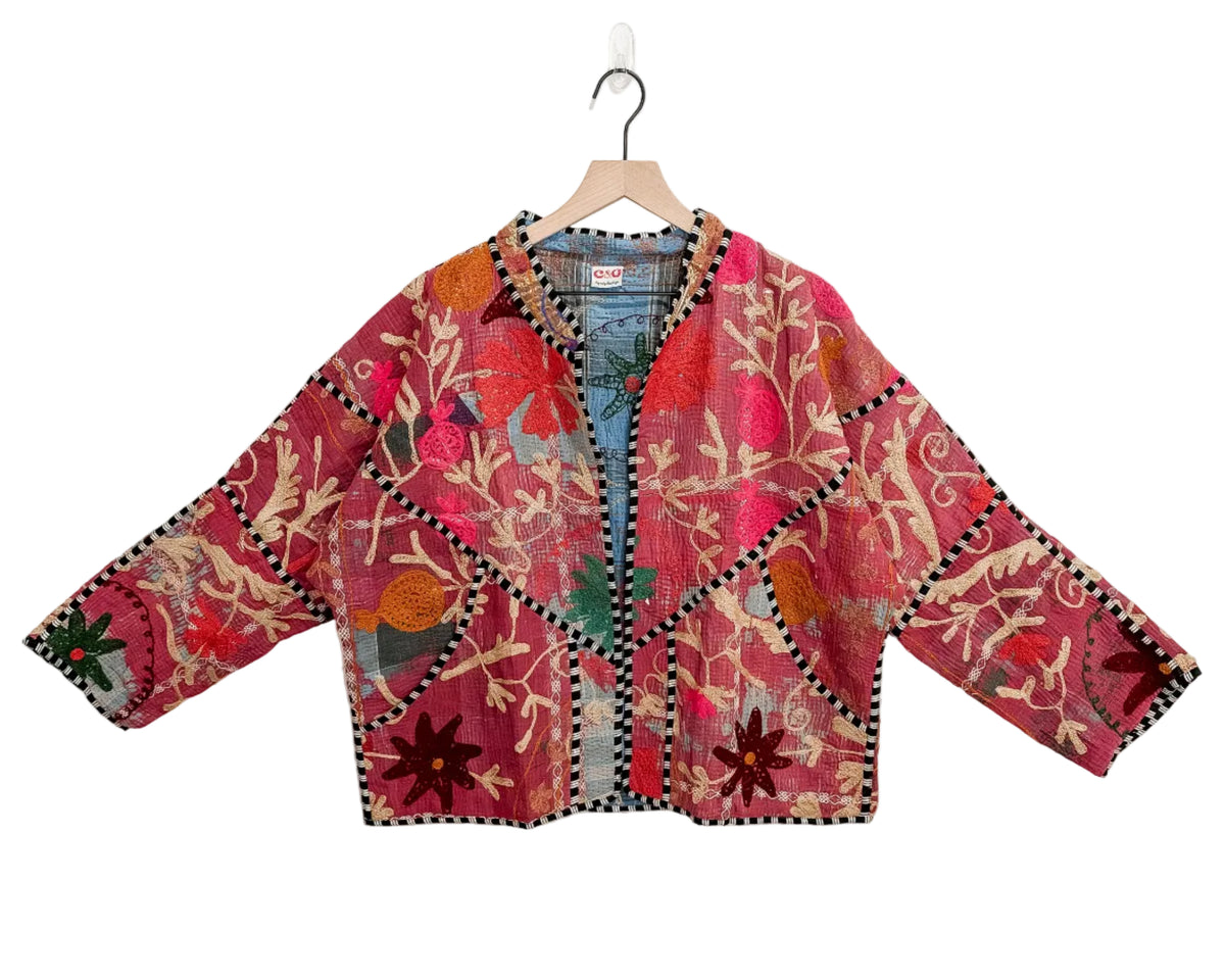 Pomegranate Kantha Patchwork Jacket