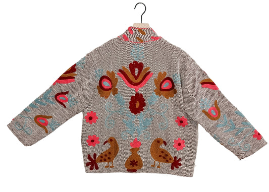 Songbird Herringbone Embroidered Jacket