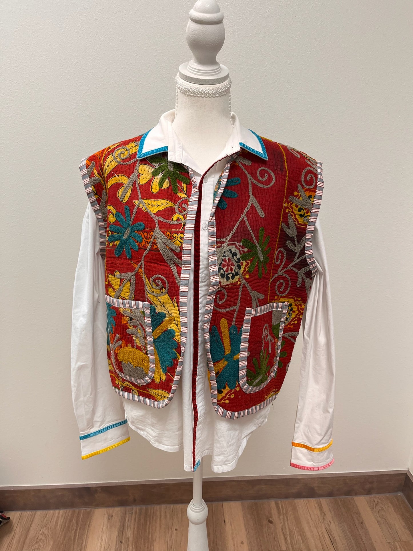 Floral Bloom Embroidered Vest