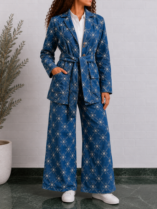 Bluebell Embroidered Belted Jacket