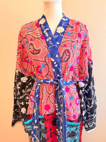 Neon Pink Patchwork Kimono