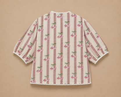 Give Me Cherry Cotton Shacket