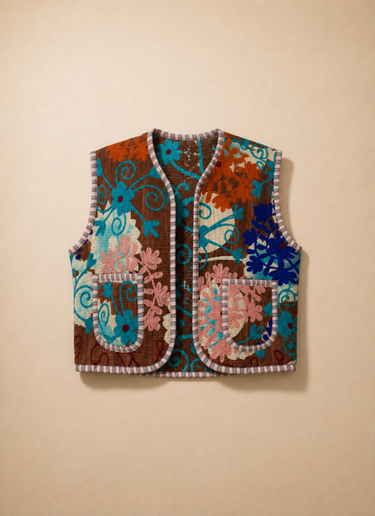 Floral Bloom Embroidered Vest