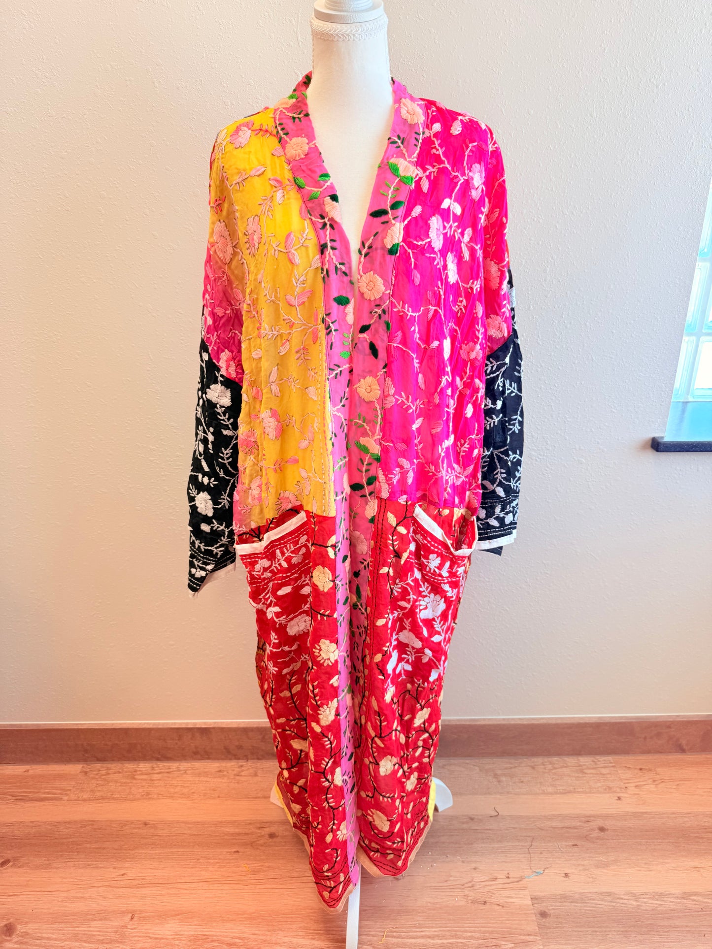Neon Boot Patchwork Kimono