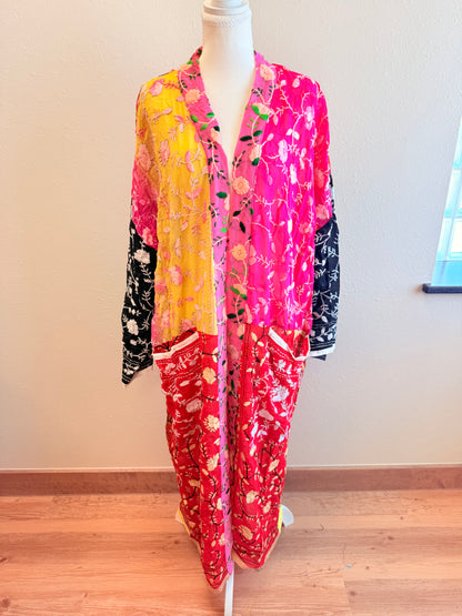 Neon Boot Patchwork Kimono