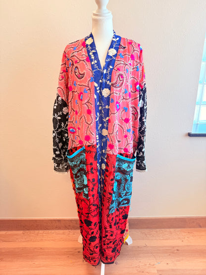 Neon Pink Patchwork Kimono