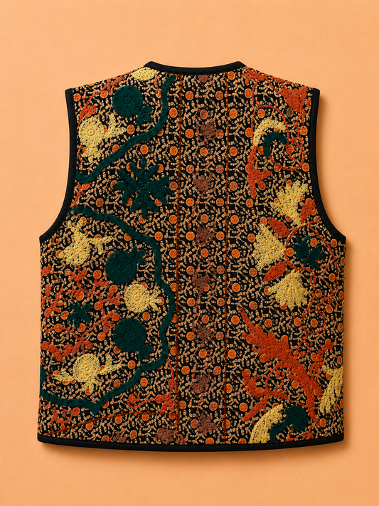 Autumn Bloom Embroidered Vest
