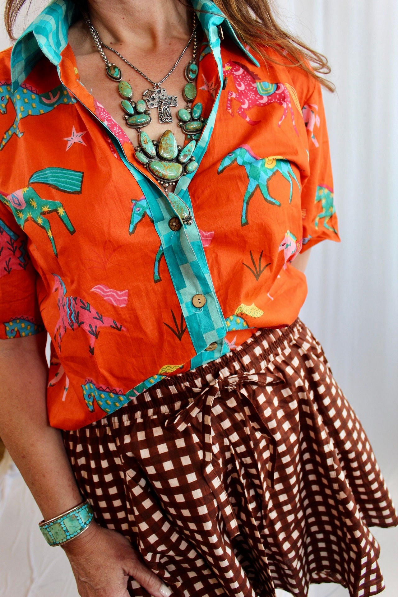 Pink Pony Club Shirt – Short Sleeve (Orange / Aqua)