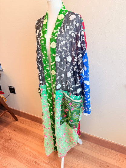 Neon Green Patchwork Kimono