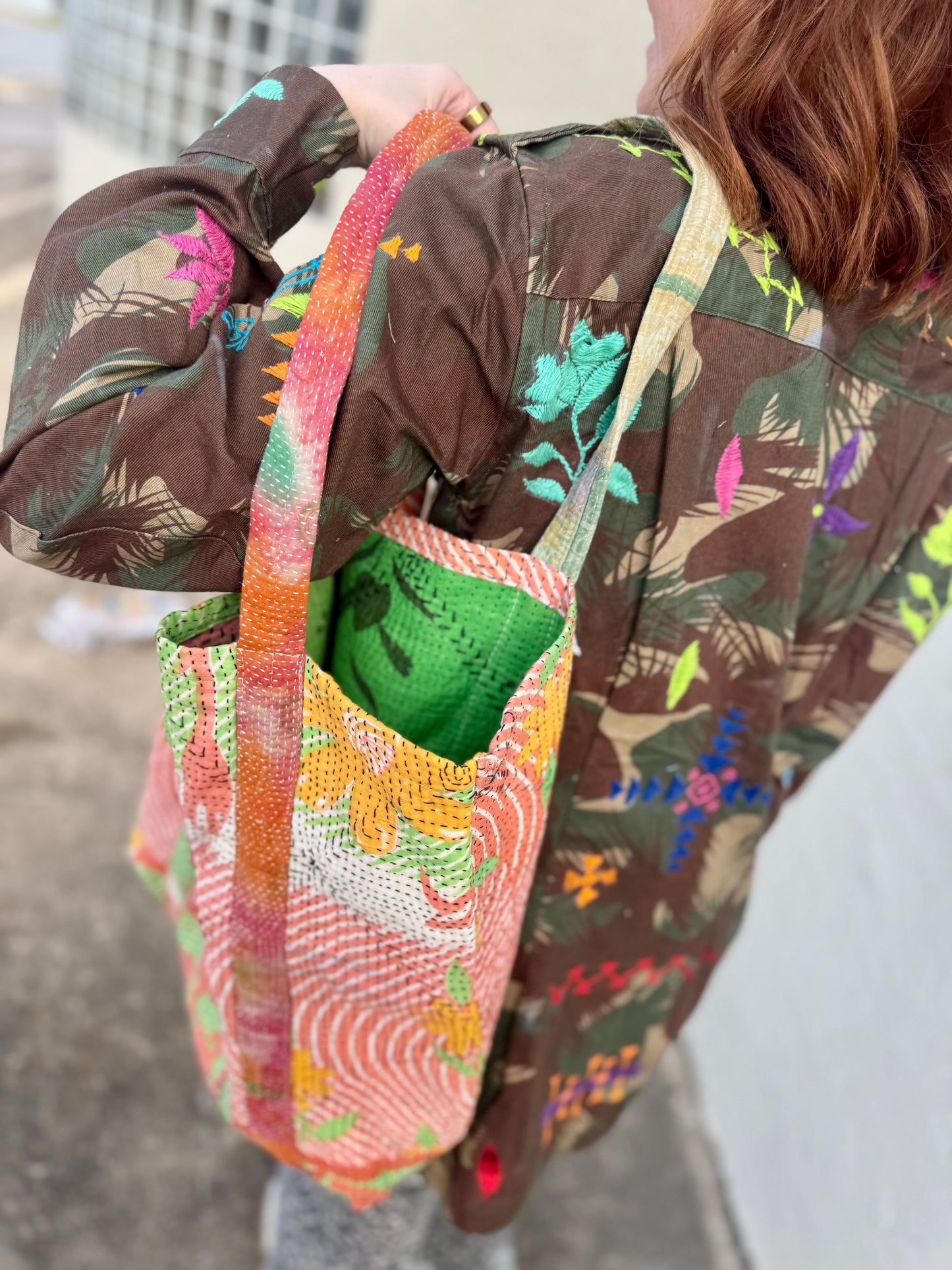Embroidered Everyday Tote : Orange