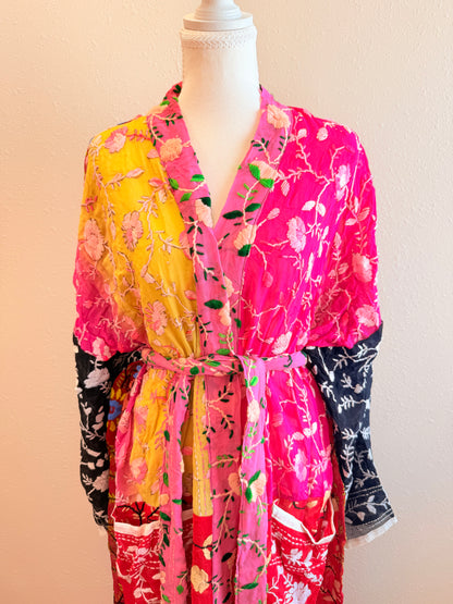 Neon Boot Patchwork Kimono