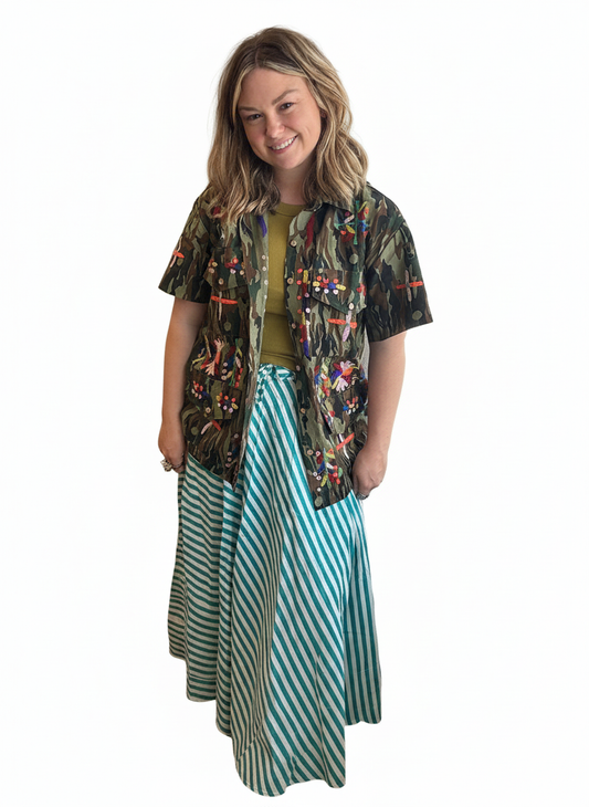 Steel Chic Embroidered Field Shacket