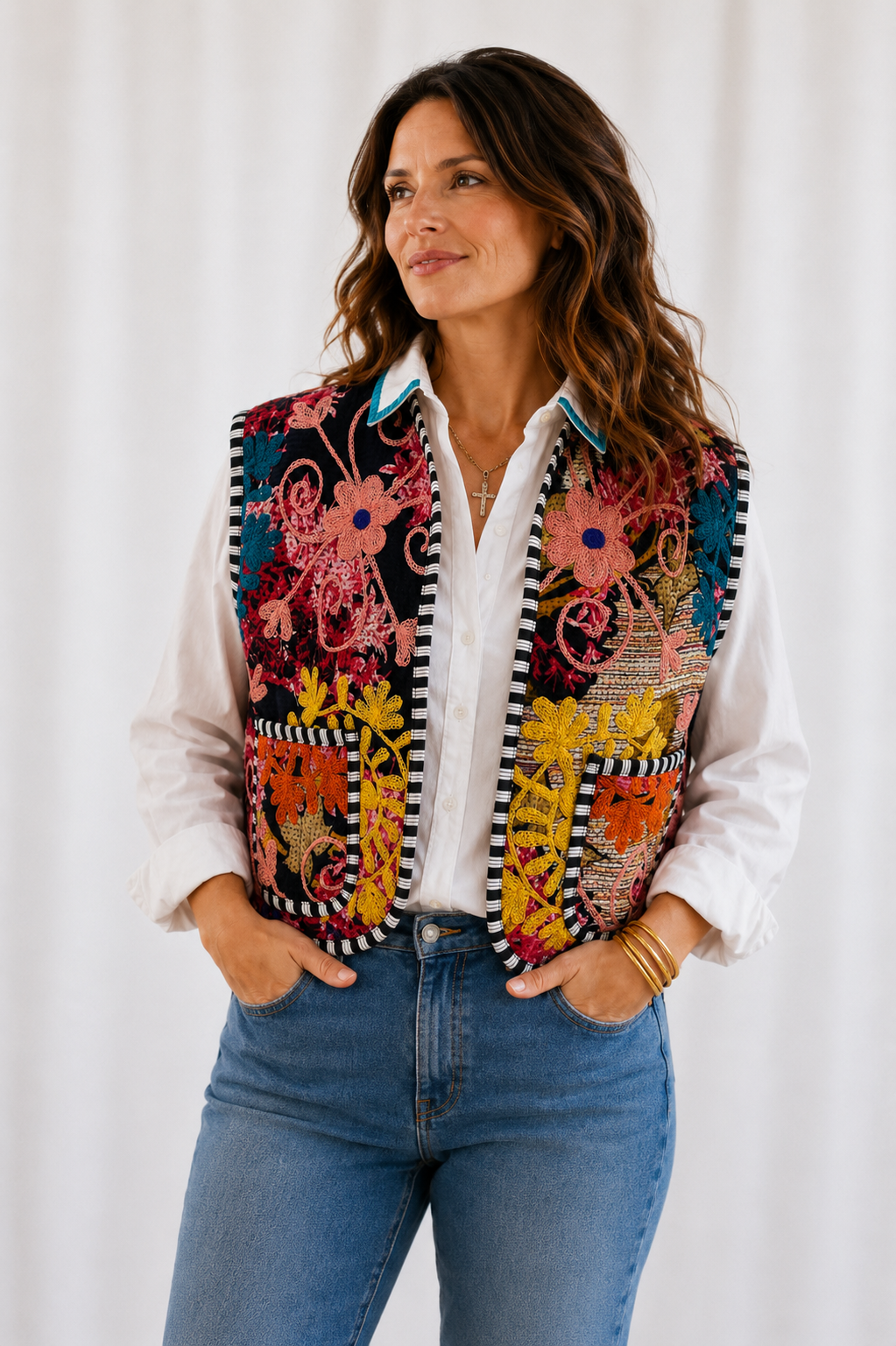Vienna Embroidered Reversible Vest
