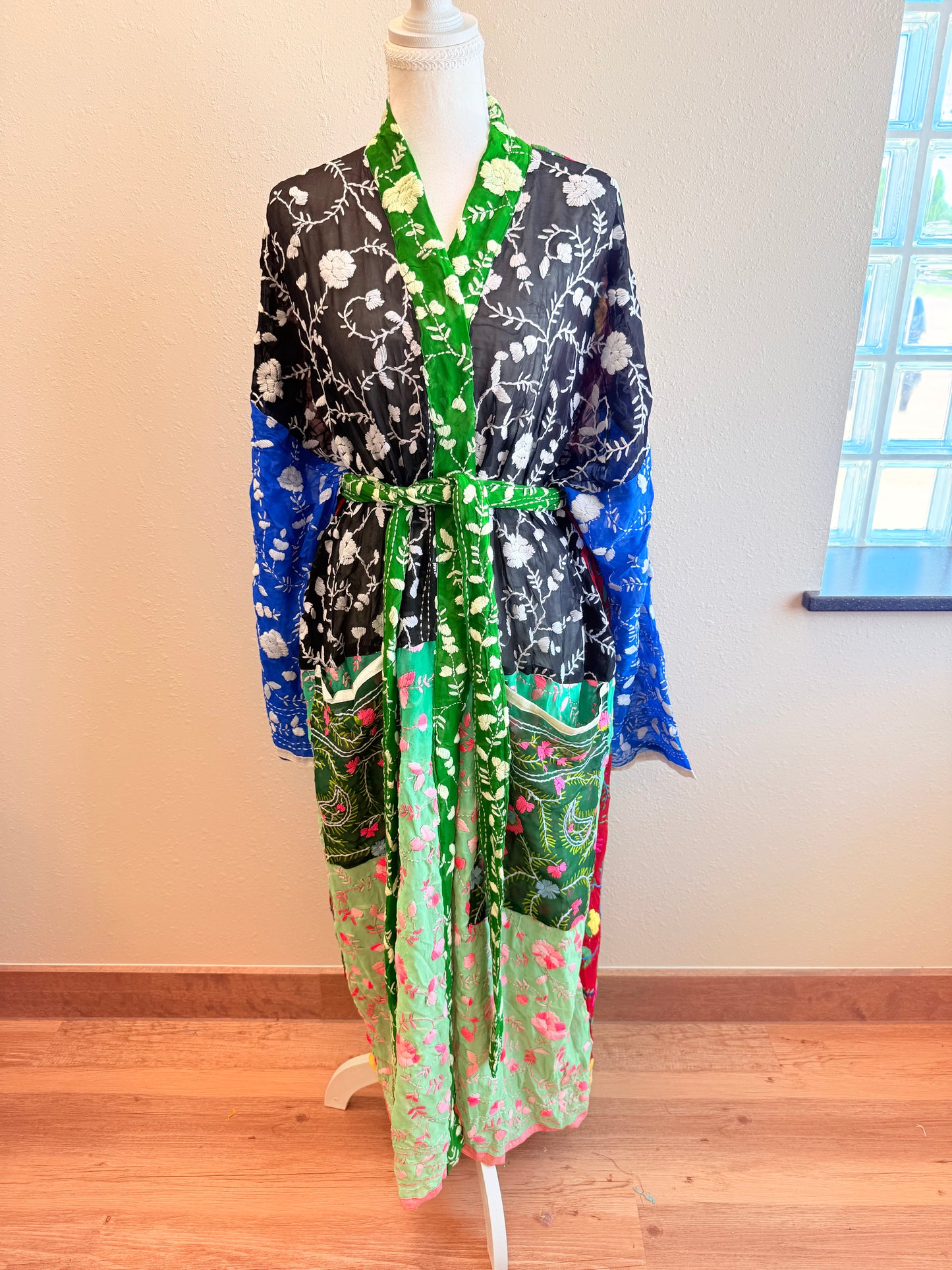 Neon Green Patchwork Kimono
