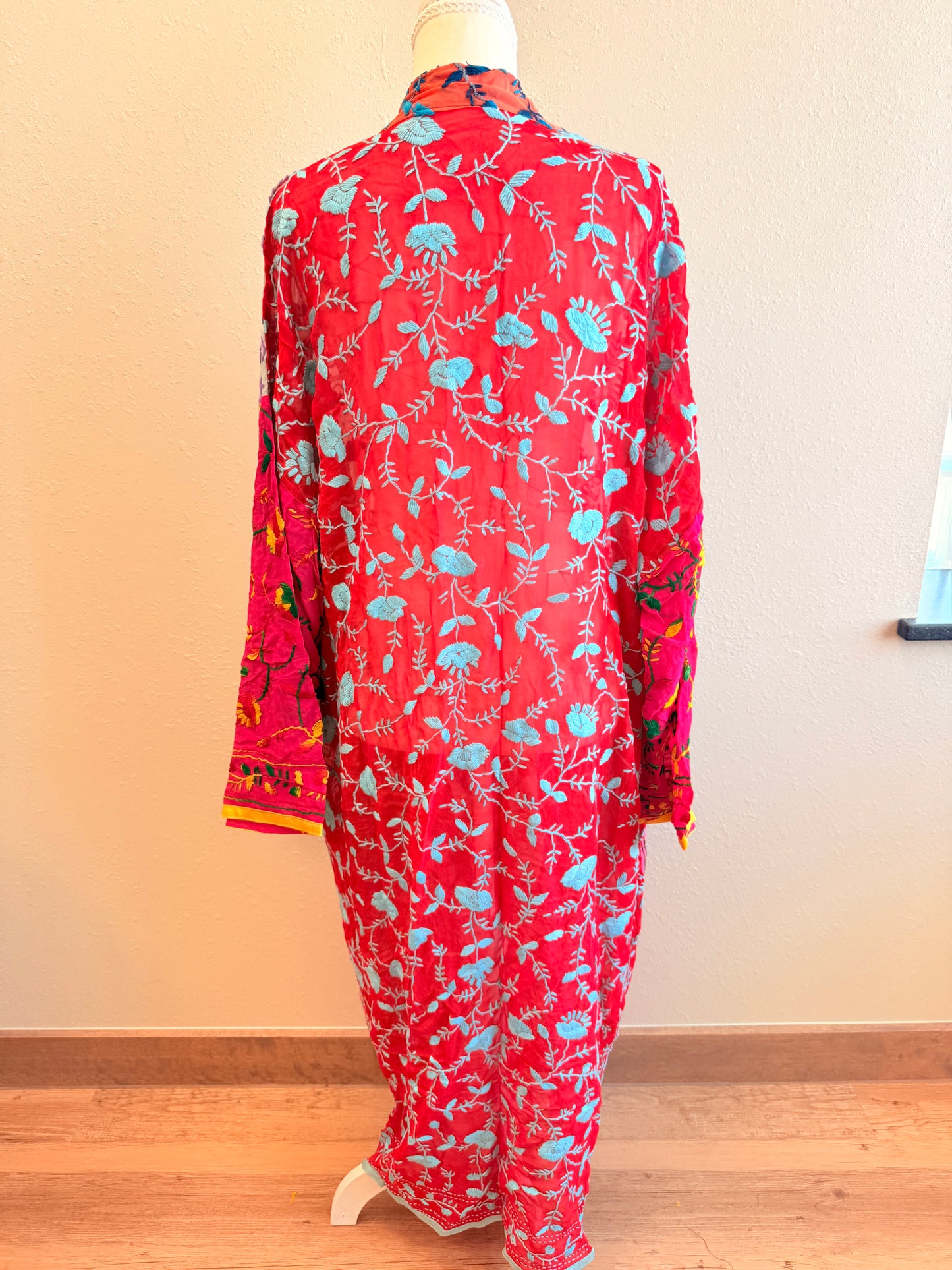 Neon Sage Patchwork Kimono
