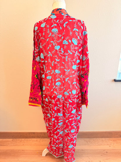 Neon Sage Patchwork Kimono