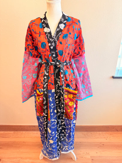 Neon Safire Patchwork Kimono