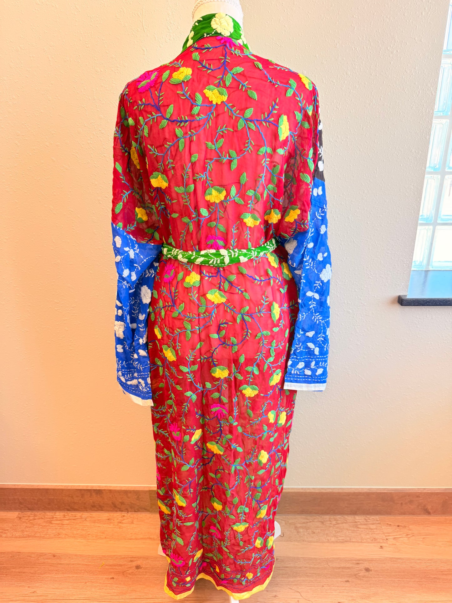 Neon Green Patchwork Kimono