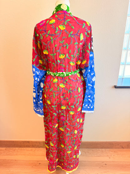 Neon Green Patchwork Kimono