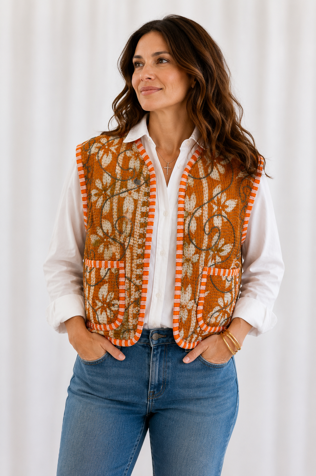 Florence Embroidered Reversible Vest