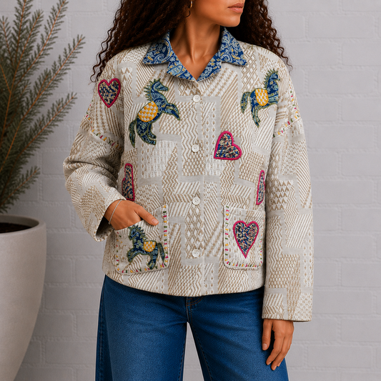 Blue Horse Jacquard Jacket