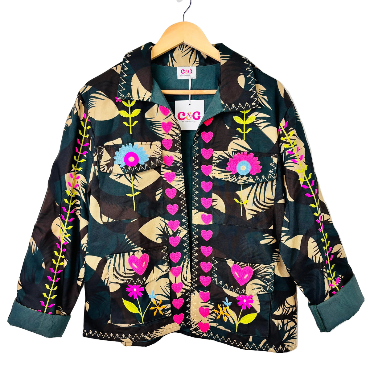 Camo Heart Embroidery Jacket