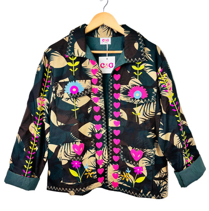 Camo Heart Embroidery Jacket