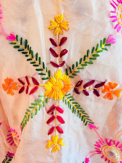 Yellow Cross Bloom Cropped Kimono
