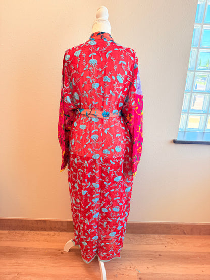 Neon Sage Patchwork Kimono