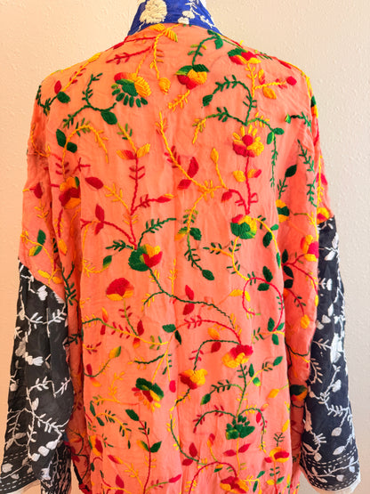 Neon Pink Patchwork Kimono
