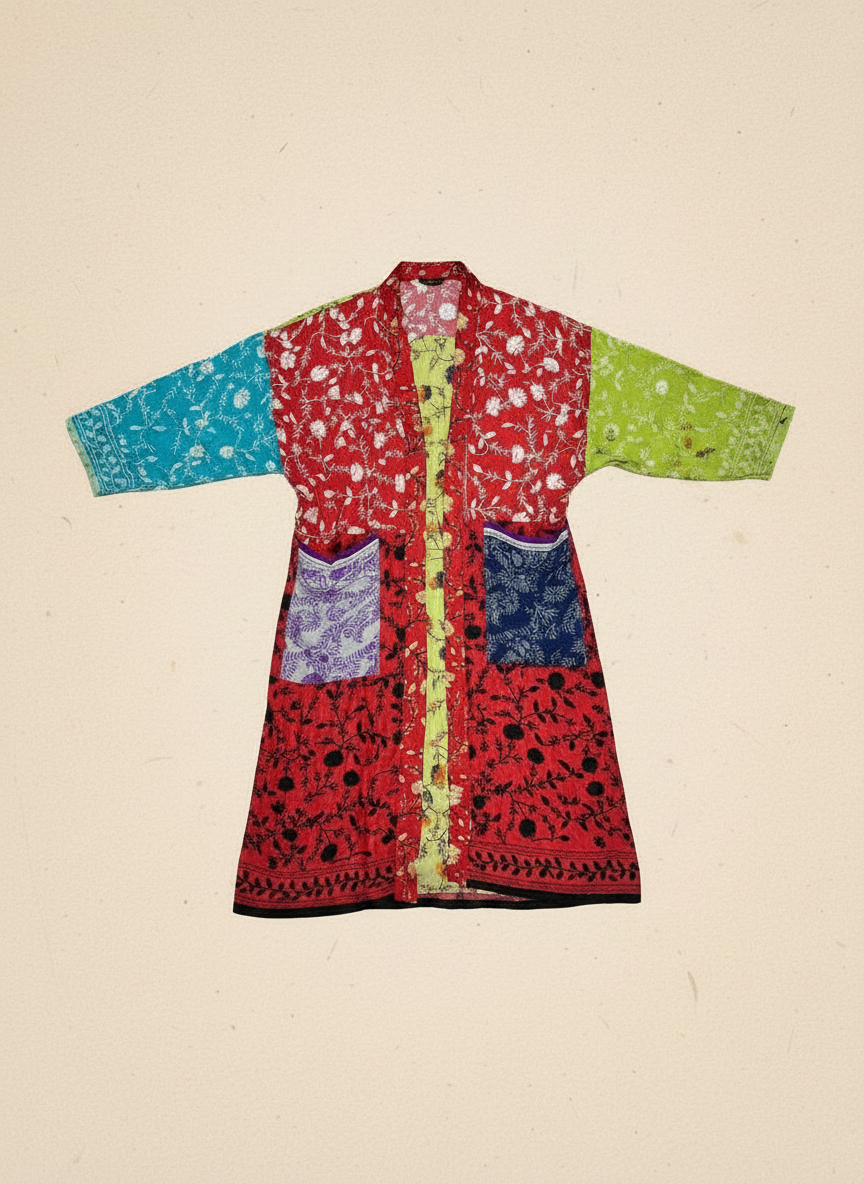 Queen Red Patchwork Kimono