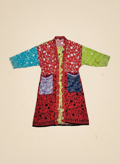 Queen Red Patchwork Kimono