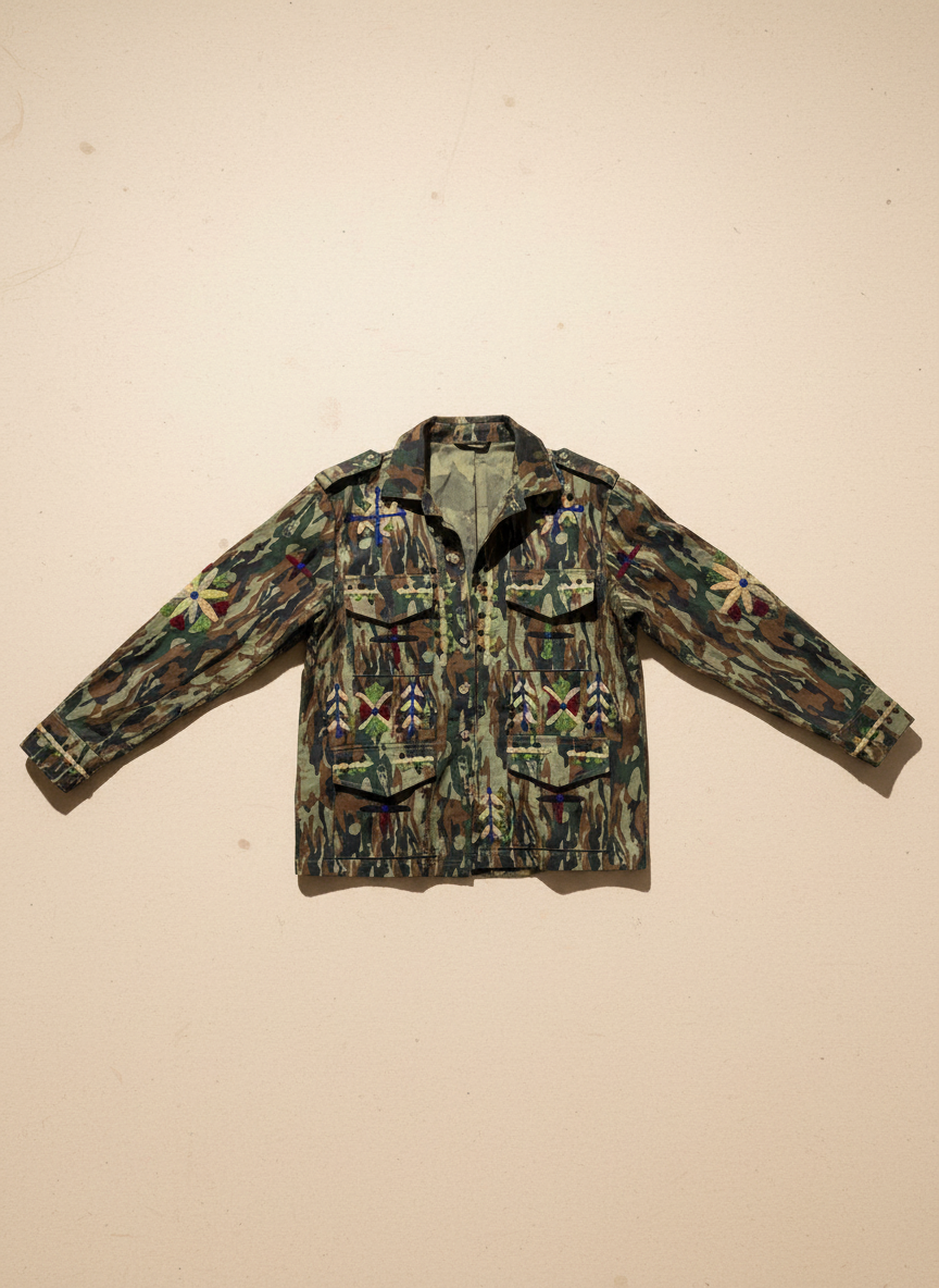 Steel Chic Embroidered Field Shacket