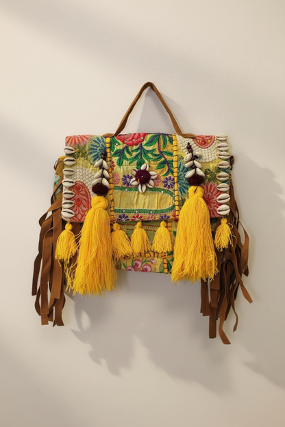 Desert Bloom Fringe Purse : Yellow