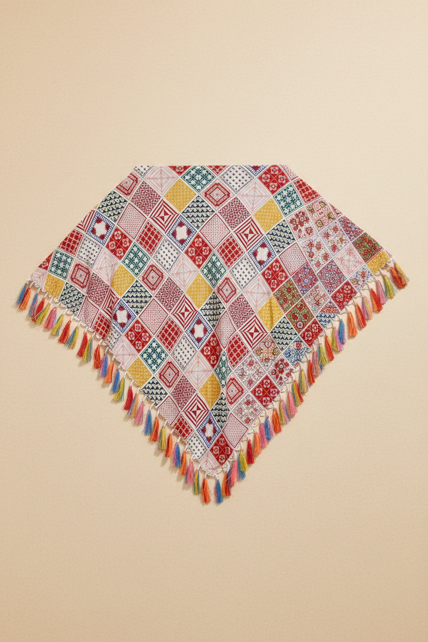 Festival Patchwork Fringe Scarf