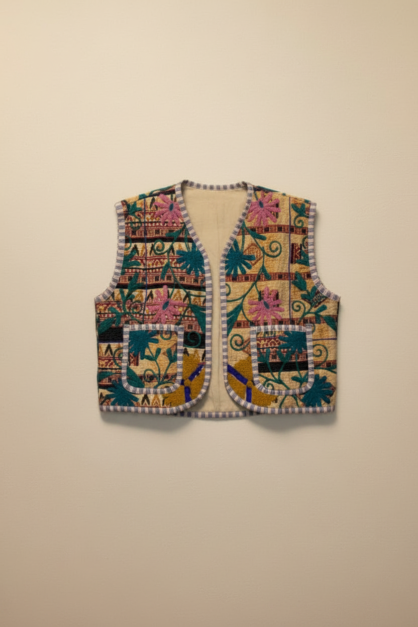 Blossom Pink Embroidered Vest