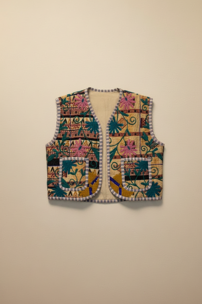 Blossom Pink Embroidered Vest