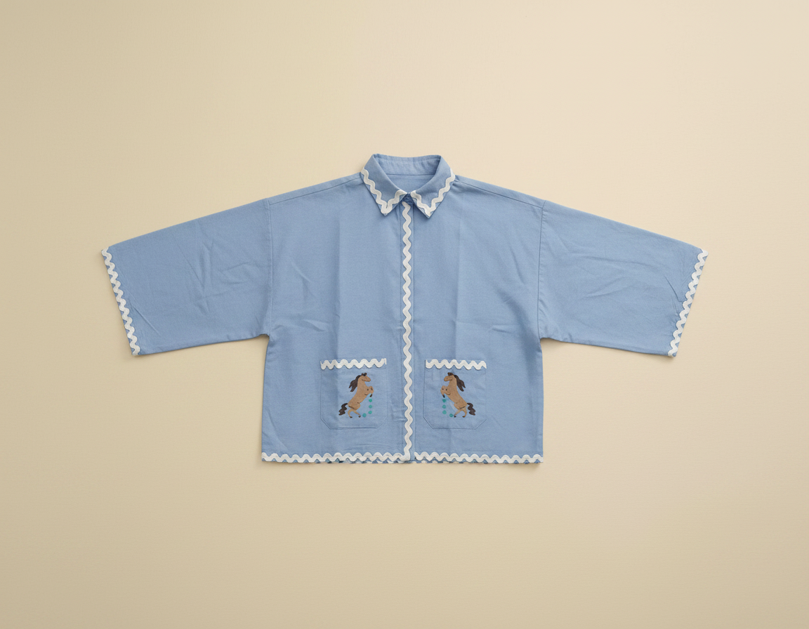 Blue Scalloped Horse Jacket