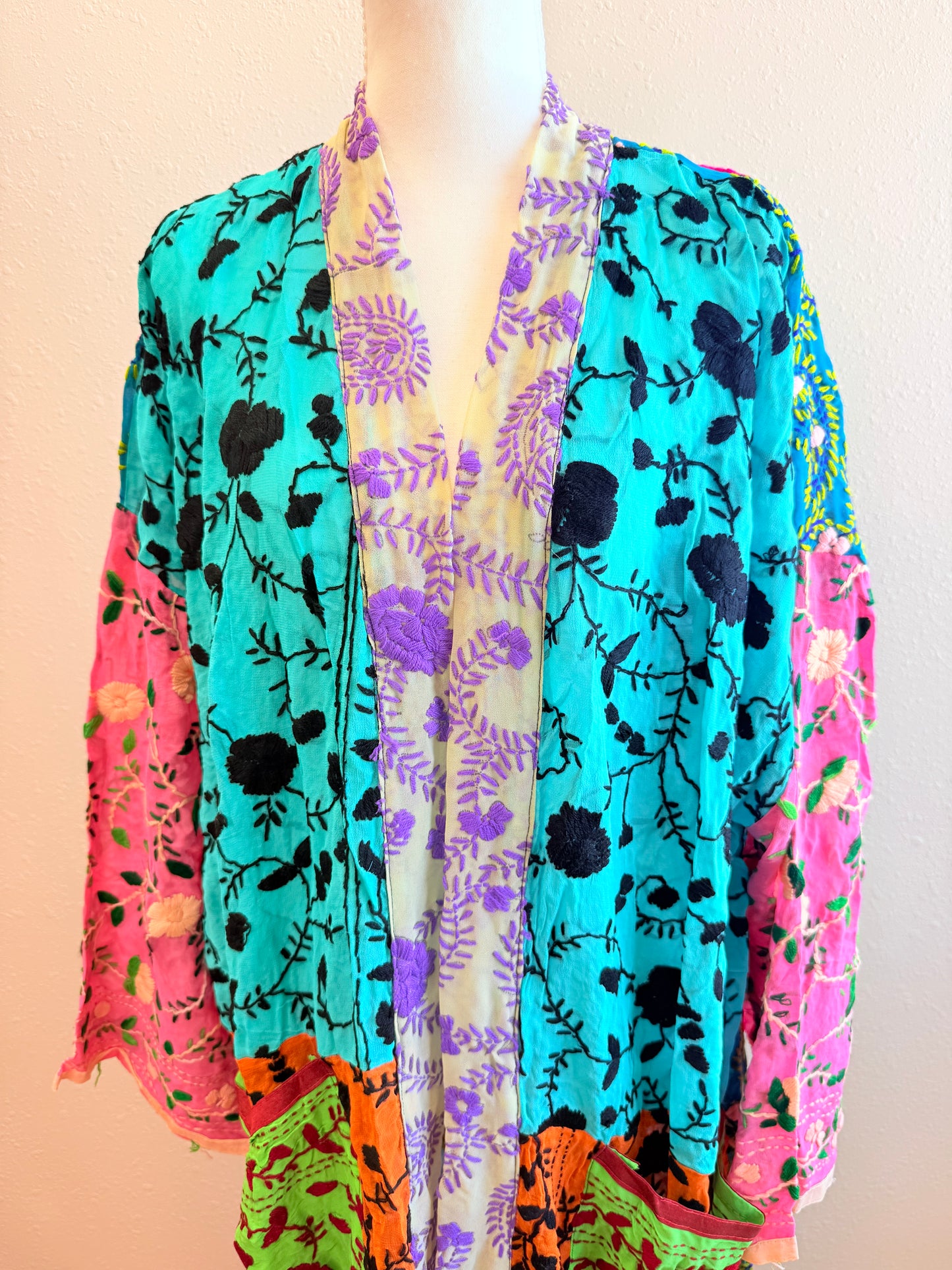 Neon Heart Patchwork Kimono