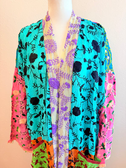 Neon Heart Patchwork Kimono