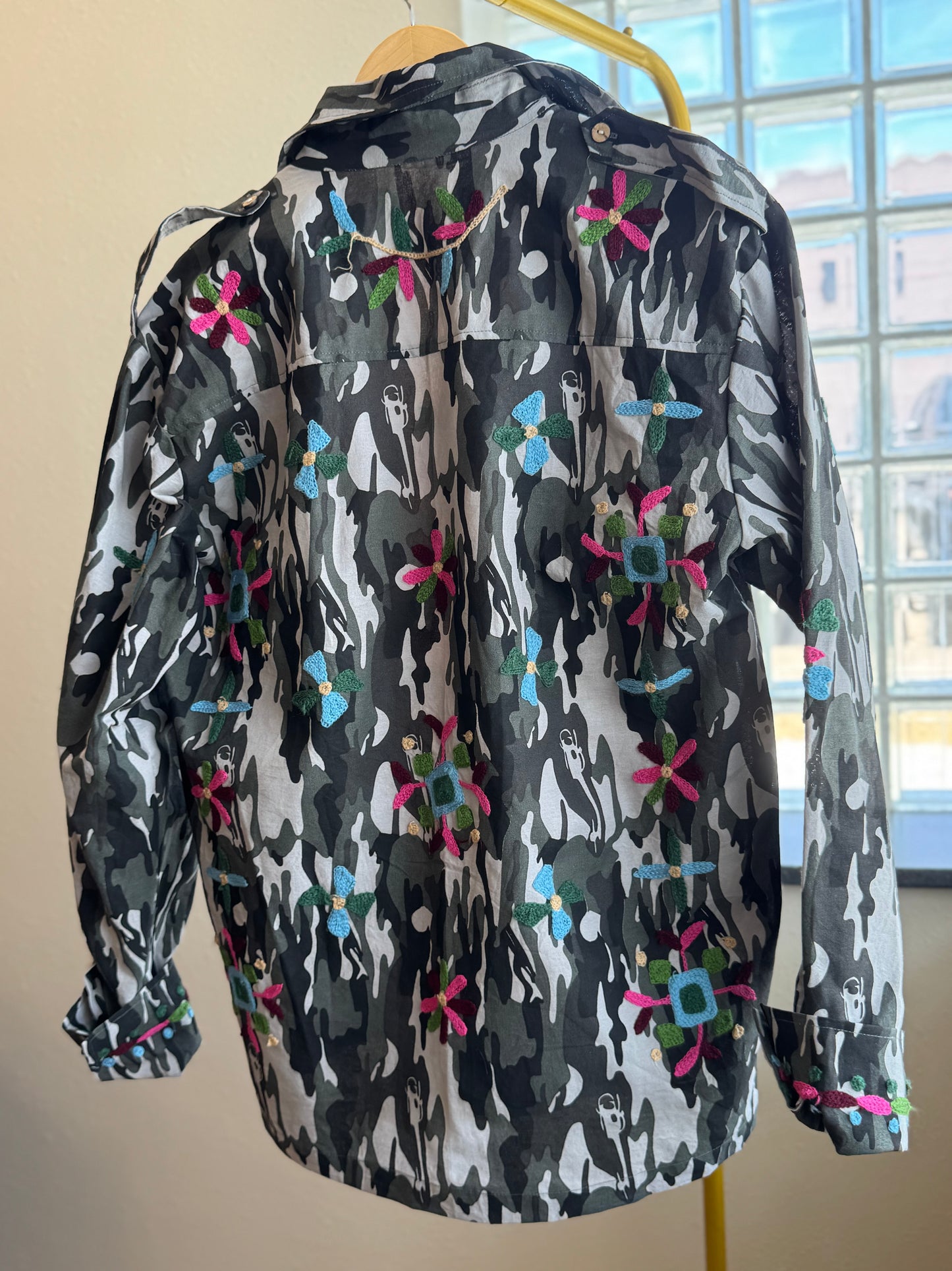 Bone Chic Embroidered Field Shacket