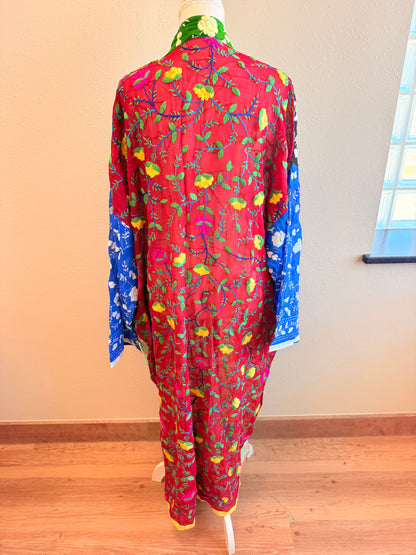 Neon Green Patchwork Kimono